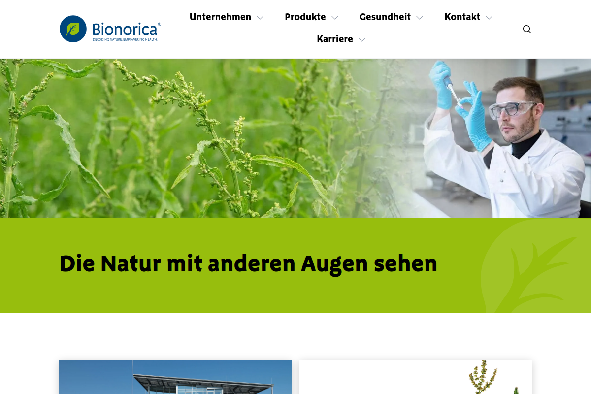 Bionorica Startseite: Pflanzliche Arzneimittel aus Neumarkt