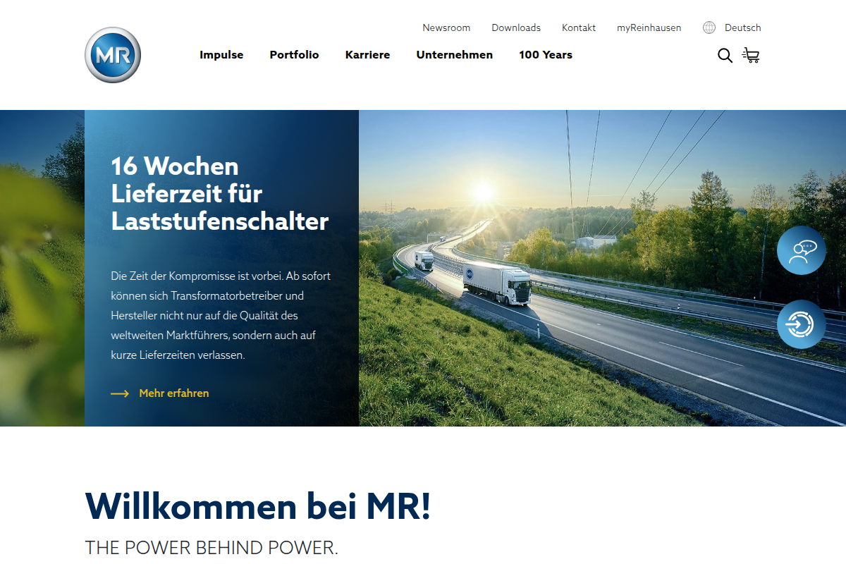 Maschinenfabrik Reinhausen Startseite: Stufenschalter für Transformatoren