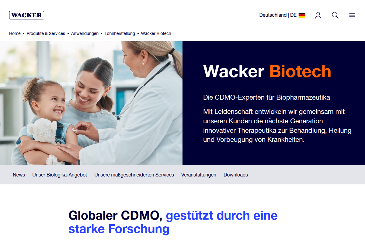 Wacker Chemie Startseite: Spezialchemie aus München und Burghausen